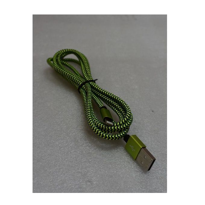 Picture of Braided iphone-USB Data Cable-Black/Green