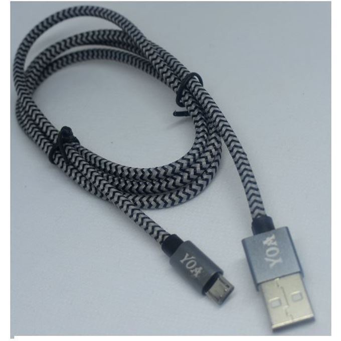 Picture of Braided Micro-USB Data Cable  - Black/Gray
